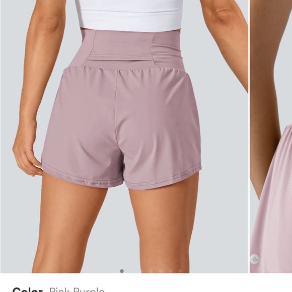 HALARA Women's High Waist Shorts - Pink Purple - Picture 2 of 4